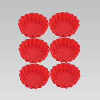 Набір силіконових форм для випікання Maestro MR-1176-red 6 предметів 8 см червоний - Інтернет-магазин спільних покупок ToGether