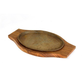 Сковорода чавунна на дерев'яній підставці Empire EM-6030 14х24 см - Інтернет-магазин спільних покупок ToGether
