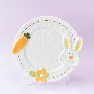 Тарілка керамічна кругла Кролик з морквою 6795 23.7 см - Інтернет-магазин спільних покупок ToGether