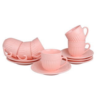 Чайний сервіз Lefard Ажур 722-123 12 предметів рожевий - Інтернет-магазин спільних покупок ToGether