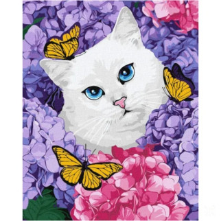Картина за номерами "Білосніжний котик" KHO6537 40х50см - Інтернет-магазин спільних покупок ToGether
