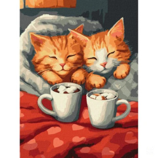 Картина за номерами "Закохані коти" KHO6588 30х40см - Інтернет-магазин спільних покупок ToGether