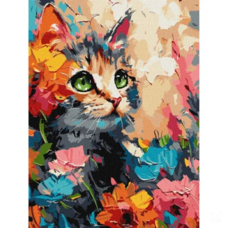 Картина за номерами "Пухнастий котик" KHO6598 30х40см - Інтернет-магазин спільних покупок ToGether