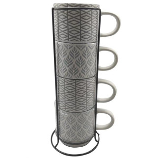 Набір керамічний 4 чашки (400мл) на металевій стійці NORDIC LIMITED EDITION - Інтернет-магазин спільних покупок ToGether