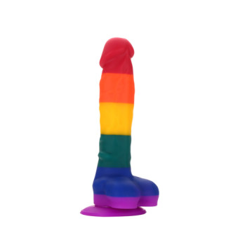 Райдужний фалоімітатор на присосці Dream toys Colourful Love Rainbow Dildo, 20 см х 3.8 см - Інтернет-магазин спільних покупок ToGether