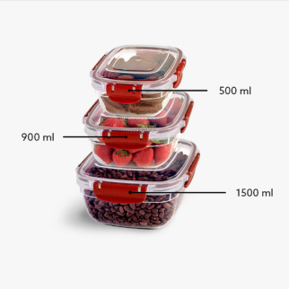Набір контейнерів для харчових продуктів 0,5л/0,9л/1,5л Fresh Box ELIF - Інтернет-магазин спільних покупок ToGether
