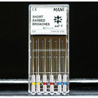 Short Barbed Broaches Mani Пульпоекстрактор Мані 25 mm 6 шт. упаковка - Інтернет-магазин спільних покупок ToGether