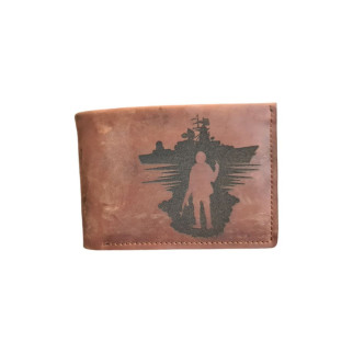 Чоловічий шкіряний гаманець «Русскій воєнний корабль, іді на ...!» коричневий - Інтернет-магазин спільних покупок ToGether
