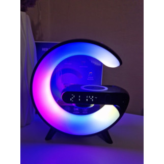 Настільна лампа нічник  Smart Light з бездротовою зарядкою та Bluetooth колонкою  чорного кольру  G63 - Інтернет-магазин спільних покупок ToGether