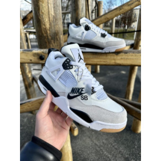 Кроссовки Nike SB Air Jordan Retro 4 (білі)  - Інтернет-магазин спільних покупок ToGether