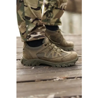 Тактичні літні  кросівки Crazy шкіра вставки Cordura олива  - Інтернет-магазин спільних покупок ToGether