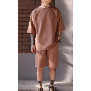 Чоловічий літній комплект футболки та шорти однотонний коричневий - Інтернет-магазин спільних покупок ToGether