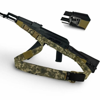 Ремінь збройовий триточковий з карабіном  піксель - Інтернет-магазин спільних покупок ToGether
