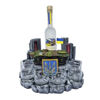 "Український БТР-80" декоративна підставка для алкоголю, тематичний Міні Бар - Інтернет-магазин спільних покупок ToGether
