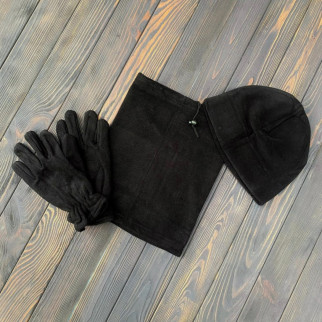 Комплект ЗИМА 3в1  шапка+рукавиці+бафф чорний - Інтернет-магазин спільних покупок ToGether