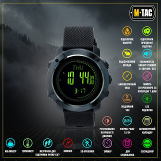 M-Tac годинник тактичний мультифункціональний Black - Інтернет-магазин спільних покупок ToGether