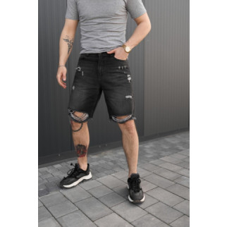 Шорти джинсові чорні /світлі потертості - Інтернет-магазин спільних покупок ToGether