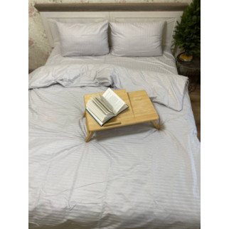 Комплект постільної білизни страйп сатин попільний двоспальний - Інтернет-магазин спільних покупок ToGether