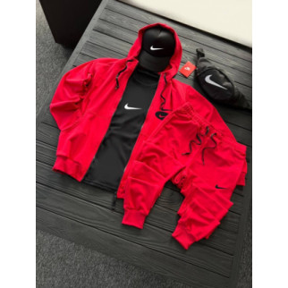 Комплект костюм  Nike + бананка та кепка колір червоний, чорний  - Інтернет-магазин спільних покупок ToGether