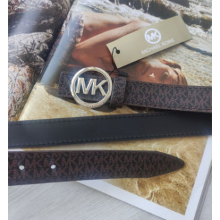 Модний шкіряний ремінь Michael Kors коричневий пряжка срібло - Інтернет-магазин спільних покупок ToGether