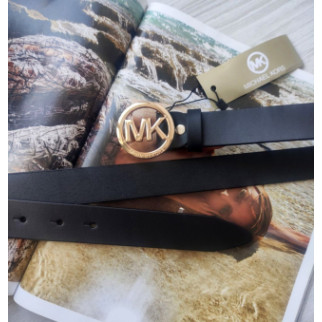 Модний чорний шкіряний ремінь Michael Kors пряжка золото - Інтернет-магазин спільних покупок ToGether