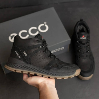  зимові шкіряні ботинки  Ecco  Black - Інтернет-магазин спільних покупок ToGether