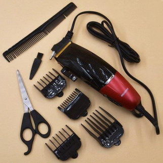 Машинка для стриження волосся Geemy дротова тример з насадками Чорно-червона (GM-807) - Інтернет-магазин спільних покупок ToGether