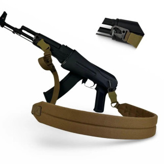 Ремінь  двоточковий збройовий  з широким наплічником та посиленим карабіном койот - Інтернет-магазин спільних покупок ToGether