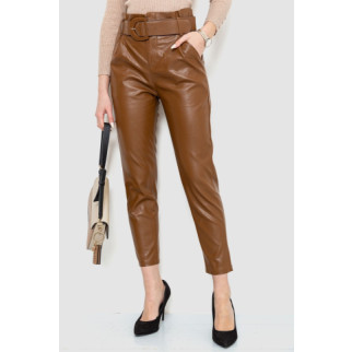 Штани жіночі з екошкіри, колір коричневий, 186R6737 - Інтернет-магазин спільних покупок ToGether