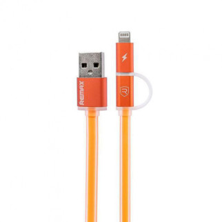 Combo 2-in-1 кабель Lightning/micro USB, 1м orange Aurora Combo Remax 300702 - Інтернет-магазин спільних покупок ToGether
