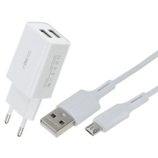 Зарядний пристрій EU та кабель USB-microUSB WK WP-U56m-White 2.0A білий - Інтернет-магазин спільних покупок ToGether
