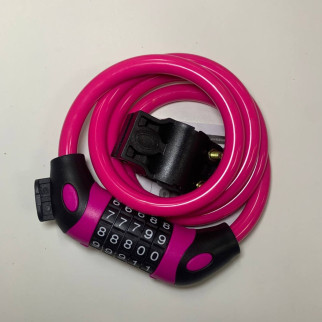 Велосипедний кодовий замок з кріпленням на 5 цифр 11425 120 см рожевий - Інтернет-магазин спільних покупок ToGether