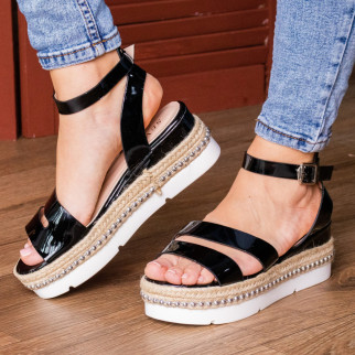 Жіночі стильні сандалі на танкетці Fashion Pepita 1043 36 розмір 23 см Чорний - Інтернет-магазин спільних покупок ToGether