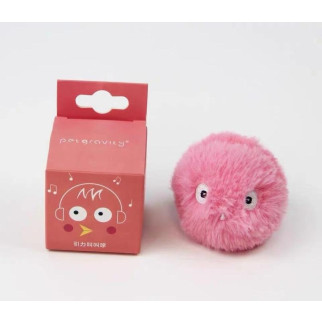 Інтерактивна іграшка м'ячик волохатий для кішок зі звуками птахів 10079 5 см рожевий - Інтернет-магазин спільних покупок ToGether