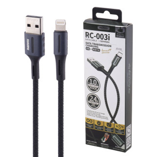 Кабель USB Remax Lightning Barrett RC-003i-Black 1 м чорний - Інтернет-магазин спільних покупок ToGether