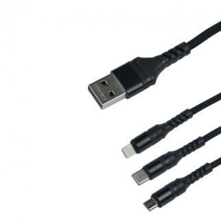Кабель USB Remax Speed Lightning micro Type-C RC-186-black 1 м чорний - Інтернет-магазин спільних покупок ToGether