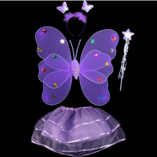 Карнавальний наряд крилья з юбкою Бабочка 9089 фіолетовий - Інтернет-магазин спільних покупок ToGether