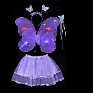 Карнавальний наряд крила зі спідницею світиться Метелик 9083 фіолетовий - Інтернет-магазин спільних покупок ToGether