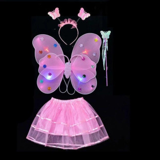 Карнавальний наряд крила зі спідницею світиться Метелик 9085 рожевий - Інтернет-магазин спільних покупок ToGether