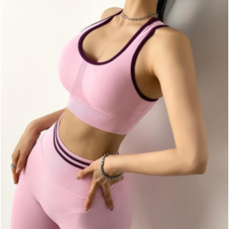 Комплект для фітнесу топ та легінси 10057 S рожевий - Інтернет-магазин спільних покупок ToGether