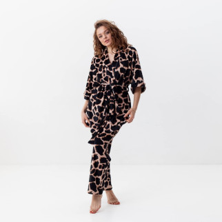 Комплект жіночий з плюшевого велюру штани та халат Стильний жирафа 3410_XL 15926 XL - Інтернет-магазин спільних покупок ToGether