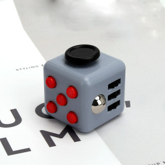 Кубик антистрес Fidget Cube 14121 3.5х3.5х4 см сірий з червоним та чорним - Інтернет-магазин спільних покупок ToGether