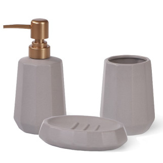Набір аксесуарів для ванної Fissman FS-9511 3 предмети сірий - Інтернет-магазин спільних покупок ToGether