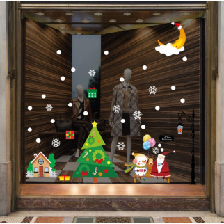 Набір новорічних наклейок на вікно Happy New Year 1 13745 30х45 см 2 листа - Інтернет-магазин спільних покупок ToGether