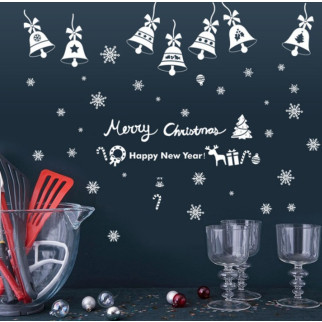 Набір новорічних наклейок на вікно Merry Christmas 4 13749 30х43 см 2 листа - Інтернет-магазин спільних покупок ToGether