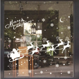 Набір новорічних наклейок на вікно Merry Christmas 5 13750 30х43 см 2 листа - Інтернет-магазин спільних покупок ToGether