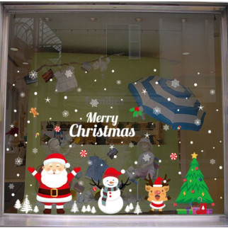 Набір новорічних наклейок на вікно New Year 2 13781 50х70 см 1 лист - Інтернет-магазин спільних покупок ToGether