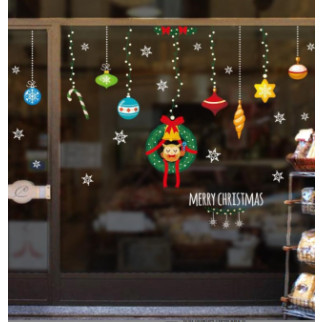 Набір новорічних наклейок на вікно New Year 3 13769 45х60 см 1 лист - Інтернет-магазин спільних покупок ToGether