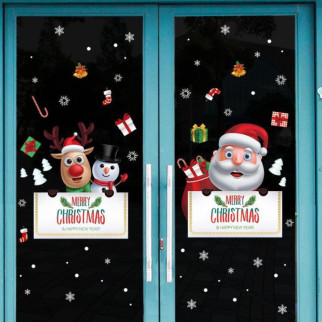 Набір новорічних наклейок на вікно New Year 5 13771 45х60 см 1 лист - Інтернет-магазин спільних покупок ToGether