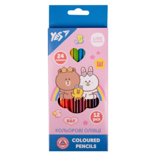 Набір кольорових олівців YES Line Friends 290713 24 кольори - Інтернет-магазин спільних покупок ToGether